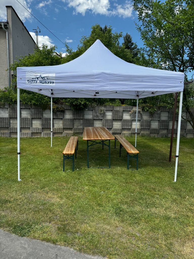 Půjčovna PÁRTY BESKYDY - nůžkový stan bílý 3x3m